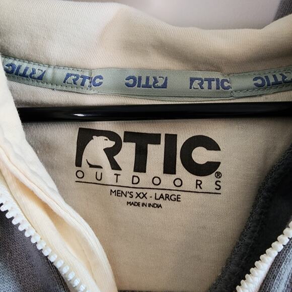 RTIC Outdoors Jacket Mens XXL Full Zip Hoodie Gray with Cream Lining - Picture 4 of 10